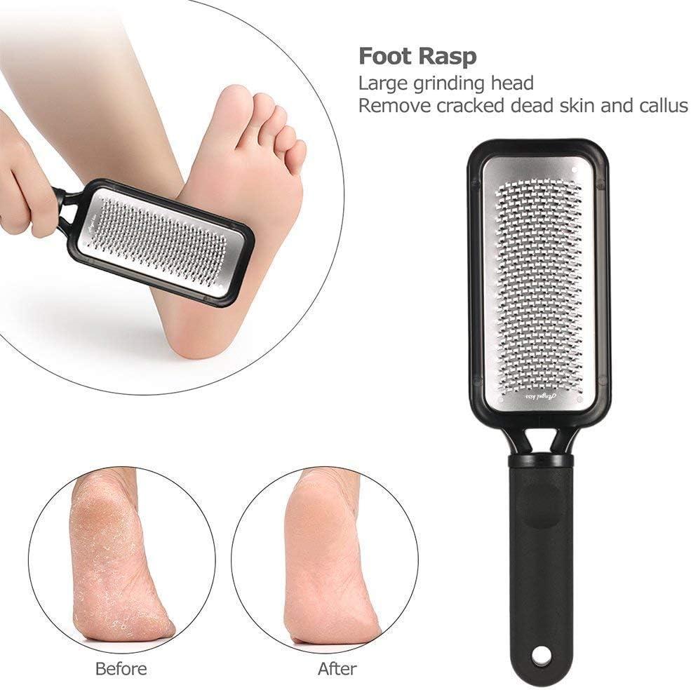 imageAngel Kiss Colossal Foot File Scraper Pedicure File Premium Stainless Steel Foot Rasp Dead Skin Callus Remover for Feet Gentle Foot Scrubber Pedicure Tools for SalonQuality Foot Care BlackBlack Foot File