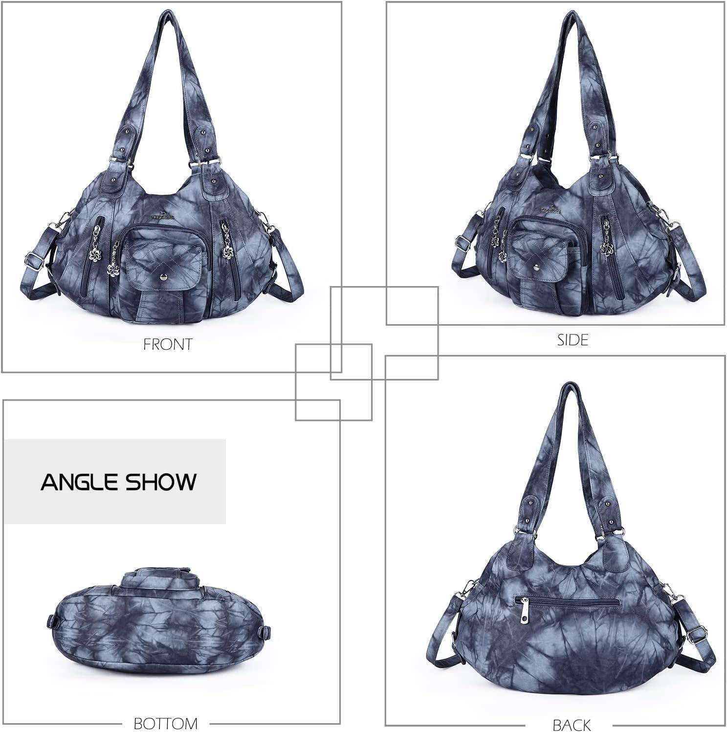 imageAngel Kiss Purses and Handbags for Women Large Tote Bag Soft PU Leather MultiPocket Hobo Shoulder Bags