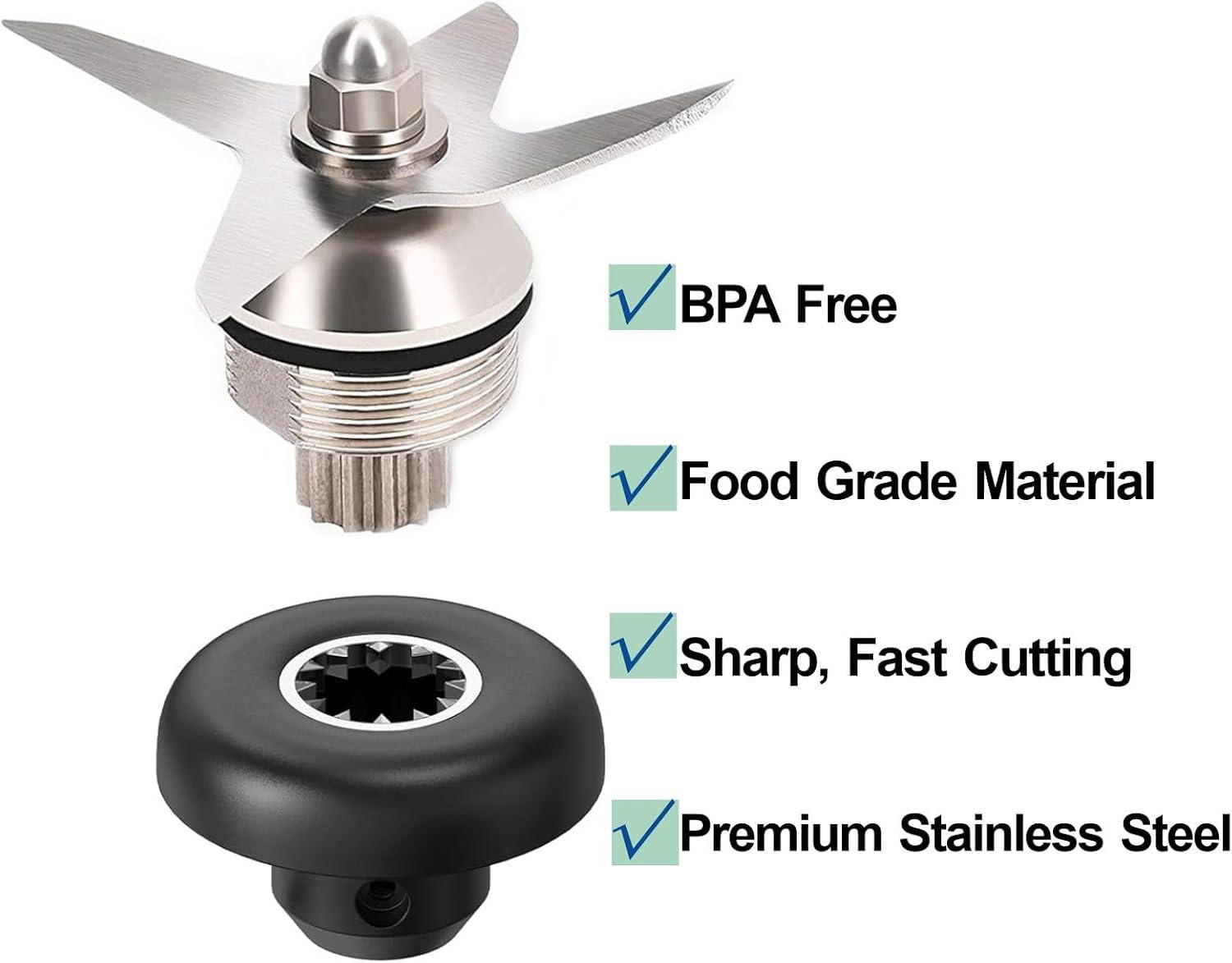 imageBlade Replacement Parts Kit Compatible with Vitamix Blender Wet Blade Replacement Assembly with Wrench and Drive Socket Replacement for Vitamix 64oz and 32oz Container