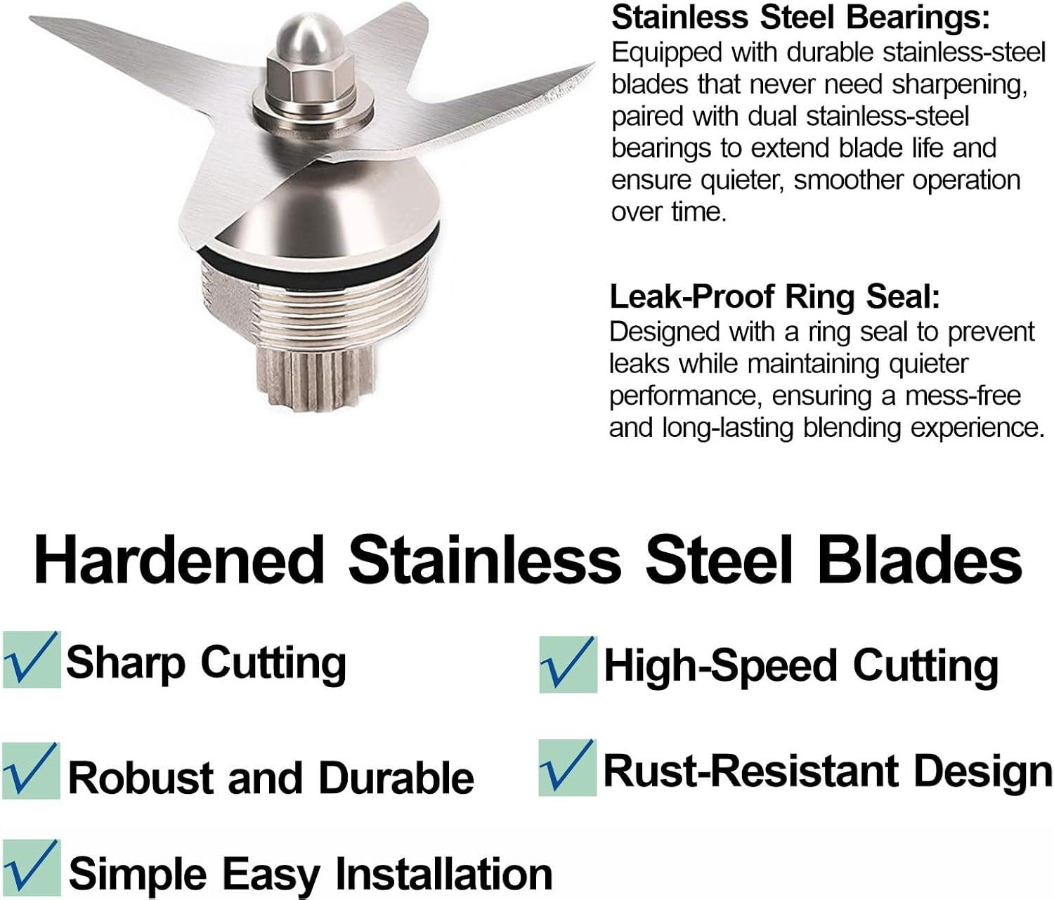 imageBlade Replacement Parts Kit Compatible with Vitamix Blender Wet Blade Replacement Assembly with Wrench and Drive Socket Replacement for Vitamix 64oz and 32oz Container