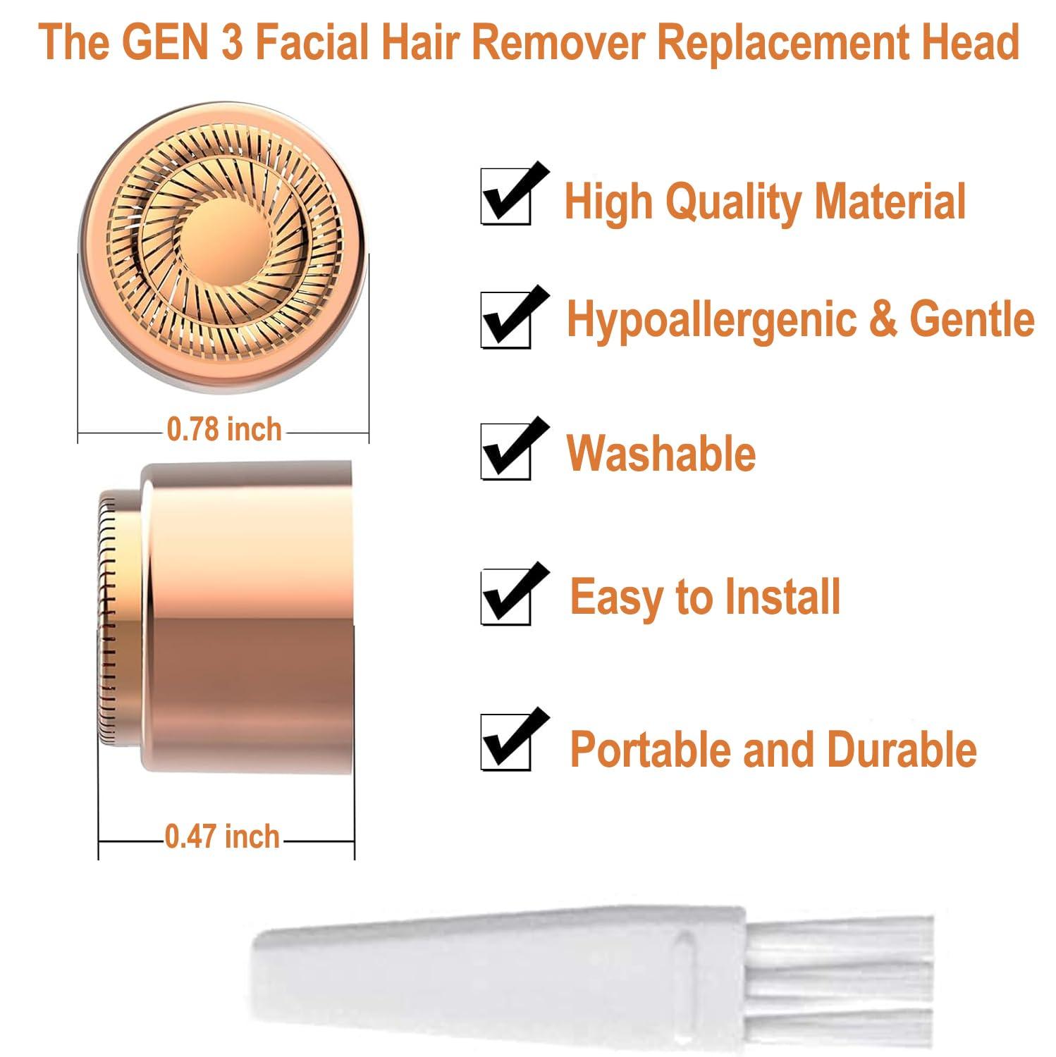 imageGeneration 3 Replacement Heads for NEW Finishing Touch Flawless Facial Hair Remover Gen 3 Double Precision Enhanced Floating Blades Heads for Flawless Gen 3 PACK of 6 wStorage Case ampamp Clean Brush6 PcsPack for Gen 3 New flawless