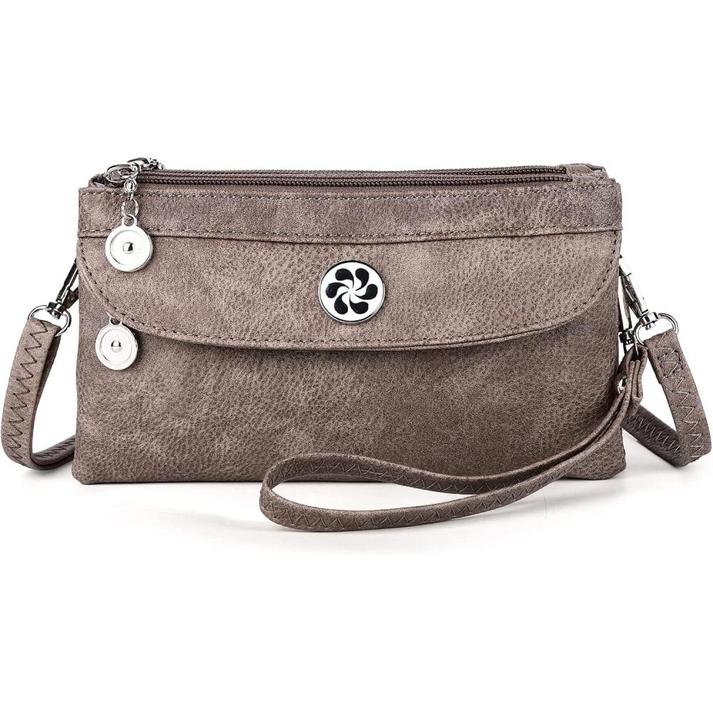 imageAngel Kiss Crossbody Bags Small Purses for Women Vegan Leather Cell Phone Wallet Purse with Wristlet Strap1taupe