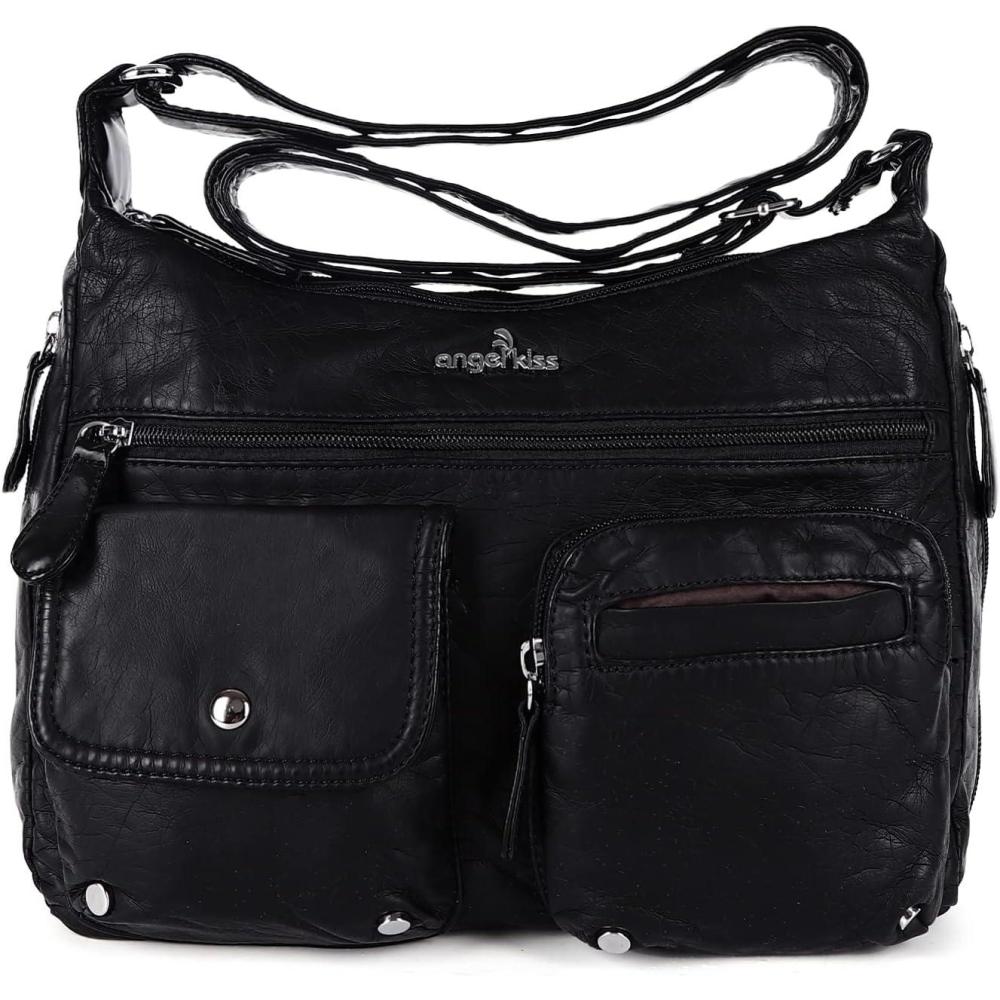 imageAngel Kiss Crossbody Bags for Women Ladies Shoulder Handbags and Purses Medium Faux Leather Pocketbooks24black