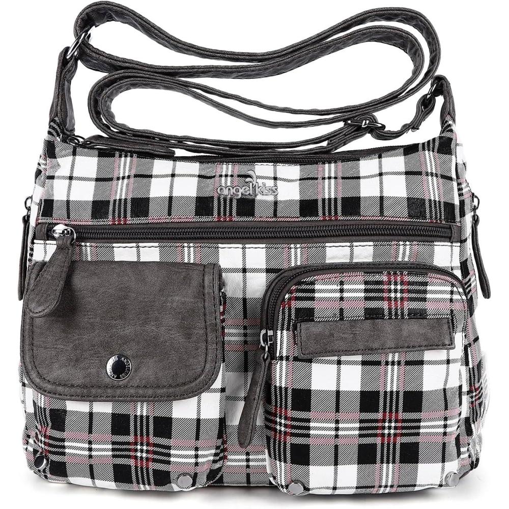 imageAngel Kiss Crossbody Bags for Women Ladies Shoulder Handbags and Purses Medium Faux Leather Pocketbooks26whiteGrey