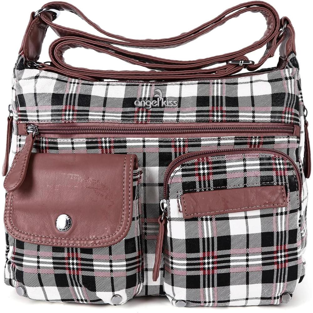 imageAngel Kiss Crossbody Bags for Women Ladies Shoulder Handbags and Purses Medium Faux Leather Pocketbooks357whitePink