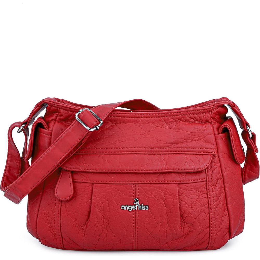 imageAngel Kiss Crossbody Bags for Women Ladies Shoulder Handbags and Purses Medium Faux Leather PocketbooksRed1
