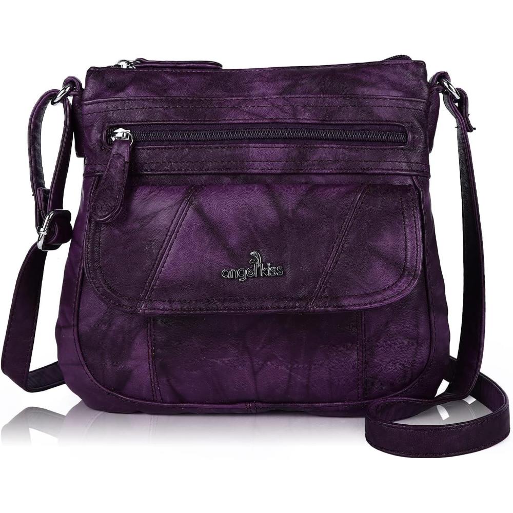 imageAngel Kiss Crossbody Bags for Women PU Leather Shoulder Handbag Ladies Purses and Handbag with adjustable Strap5purple