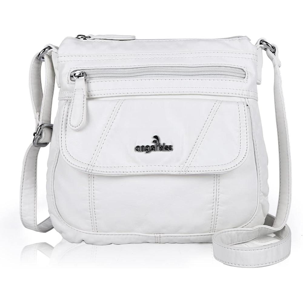 imageAngel Kiss Crossbody Bags for Women PU Leather Shoulder Handbag Ladies Purses and Handbag with adjustable Strap87white