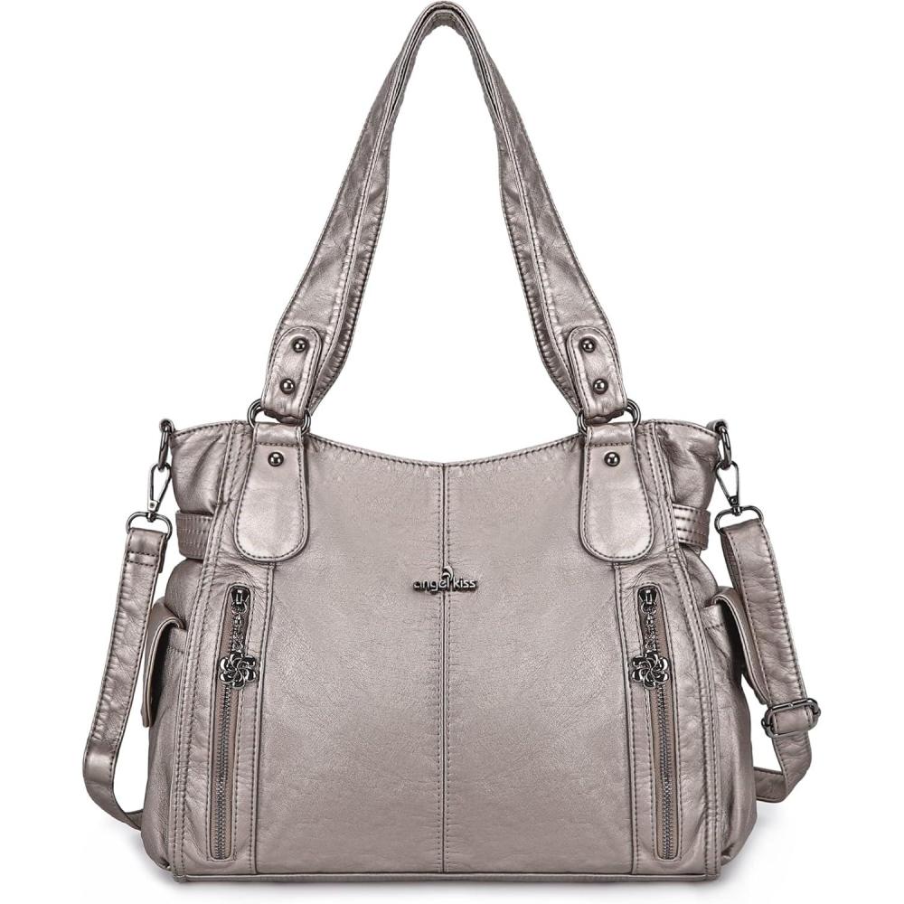 imageAngel Kiss Handbags for Womens TopHandle Hobo Purse Roomy Casual Shoulder Bags PU Tote Satchel Purse for WomenClax
