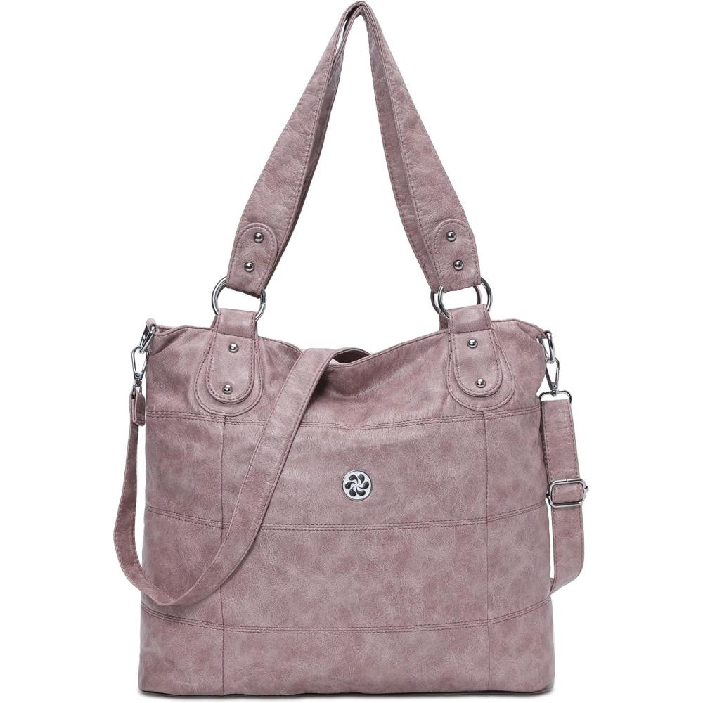 imageAngel Kiss Hobo Purses for Women MultiColor Striped Lattice Cross Body Shoulder Purse Bag Tote HandbagPink