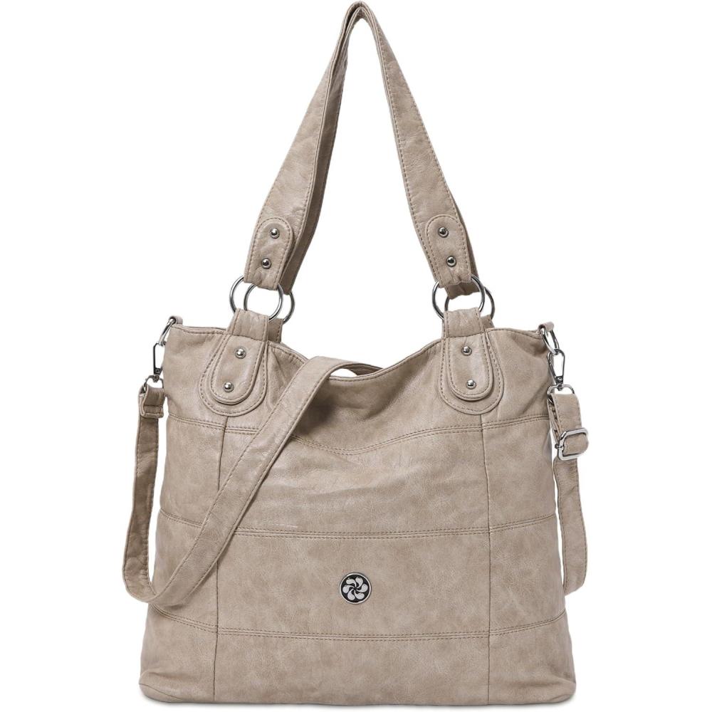 imageAngel Kiss Hobo Purses for Women MultiColor Striped Lattice Cross Body Shoulder Purse Bag Tote HandbagStone