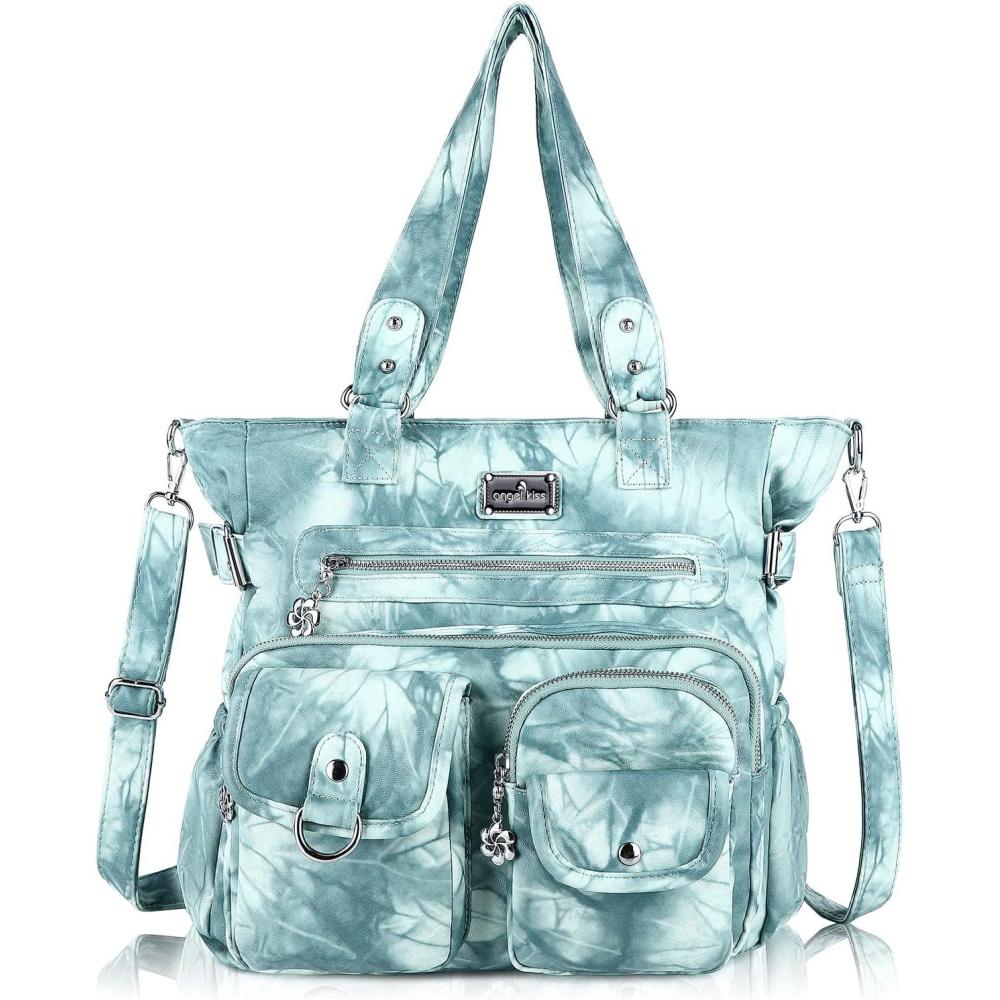 imageAngel Kiss Large Purses for Women Soft PU Leather Hobo Bag for Women Shoulder Bags10blue Green