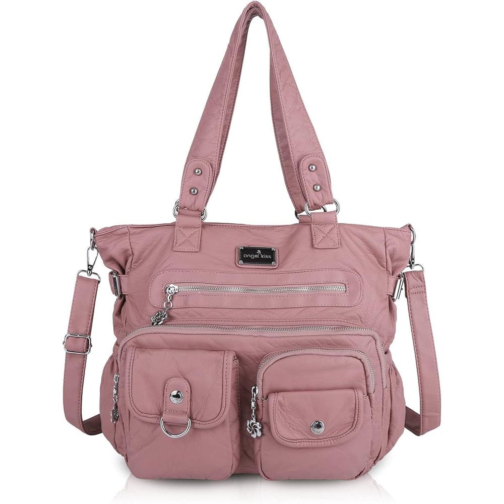 imageAngel Kiss Large Purses for Women Soft PU Leather Hobo Bag for Women Shoulder Bags158pink
