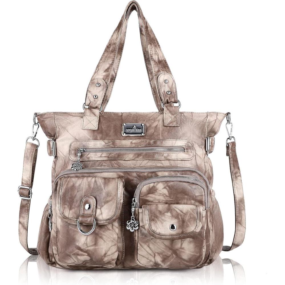imageAngel Kiss Large Purses for Women Soft PU Leather Hobo Bag for Women Shoulder Bags16khaki