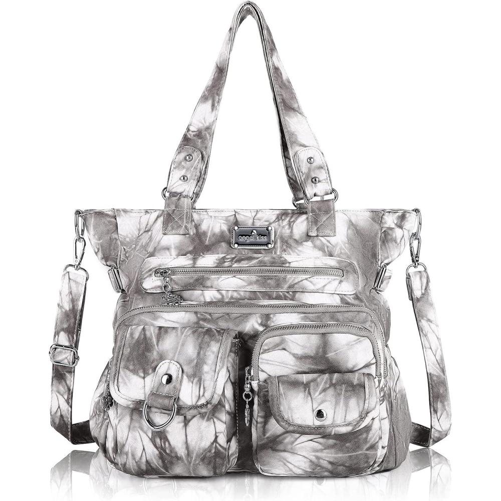 imageAngel Kiss Large Purses for Women Soft PU Leather Hobo Bag for Women Shoulder Bags19grey