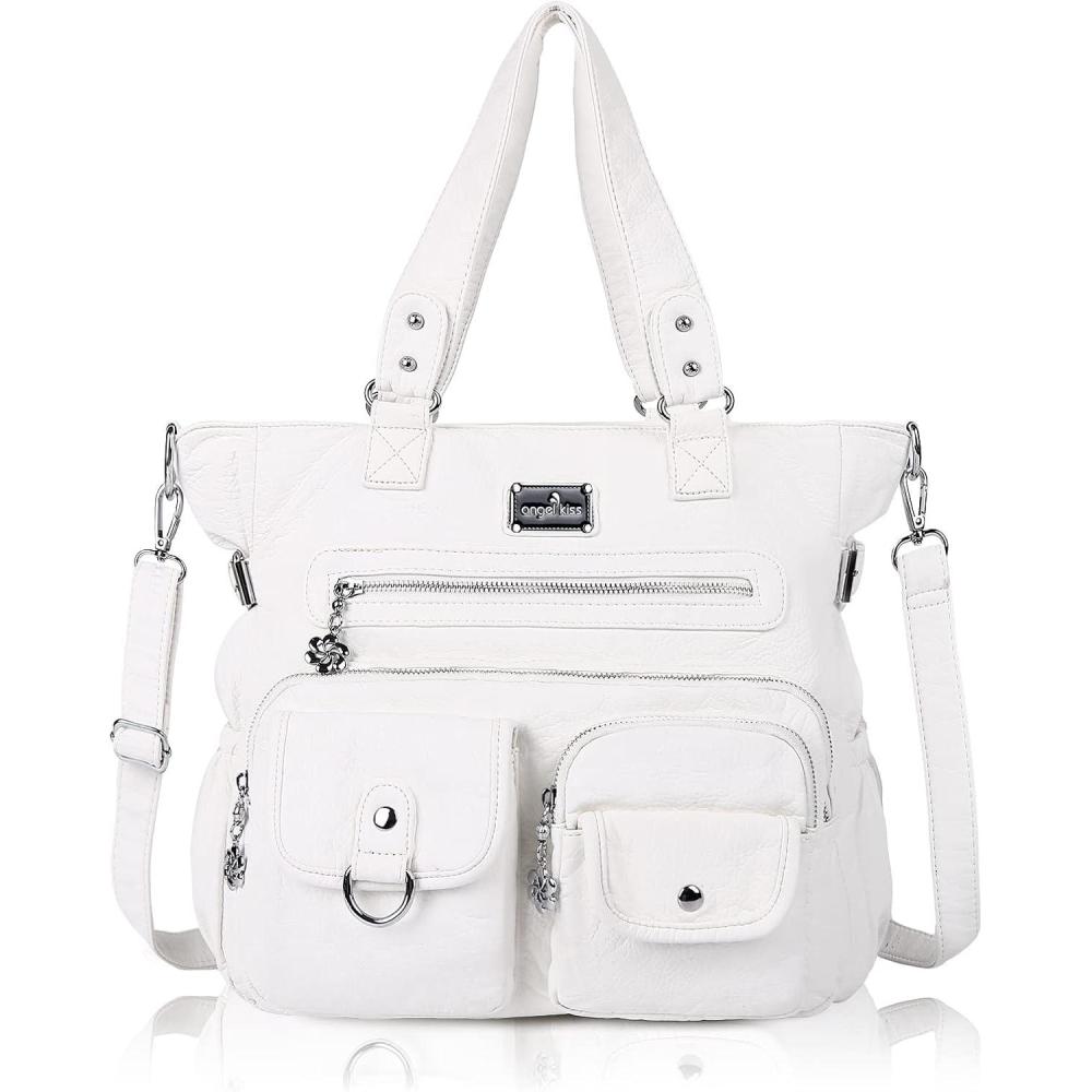 imageAngel Kiss Large Purses for Women Soft PU Leather Hobo Bag for Women Shoulder Bags25white