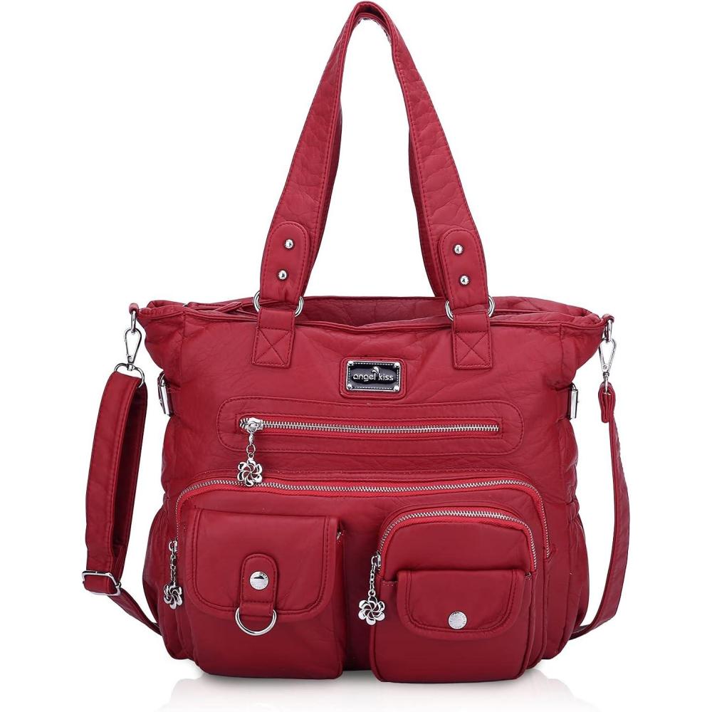 imageAngel Kiss Large Purses for Women Soft PU Leather Hobo Bag for Women Shoulder Bags92red