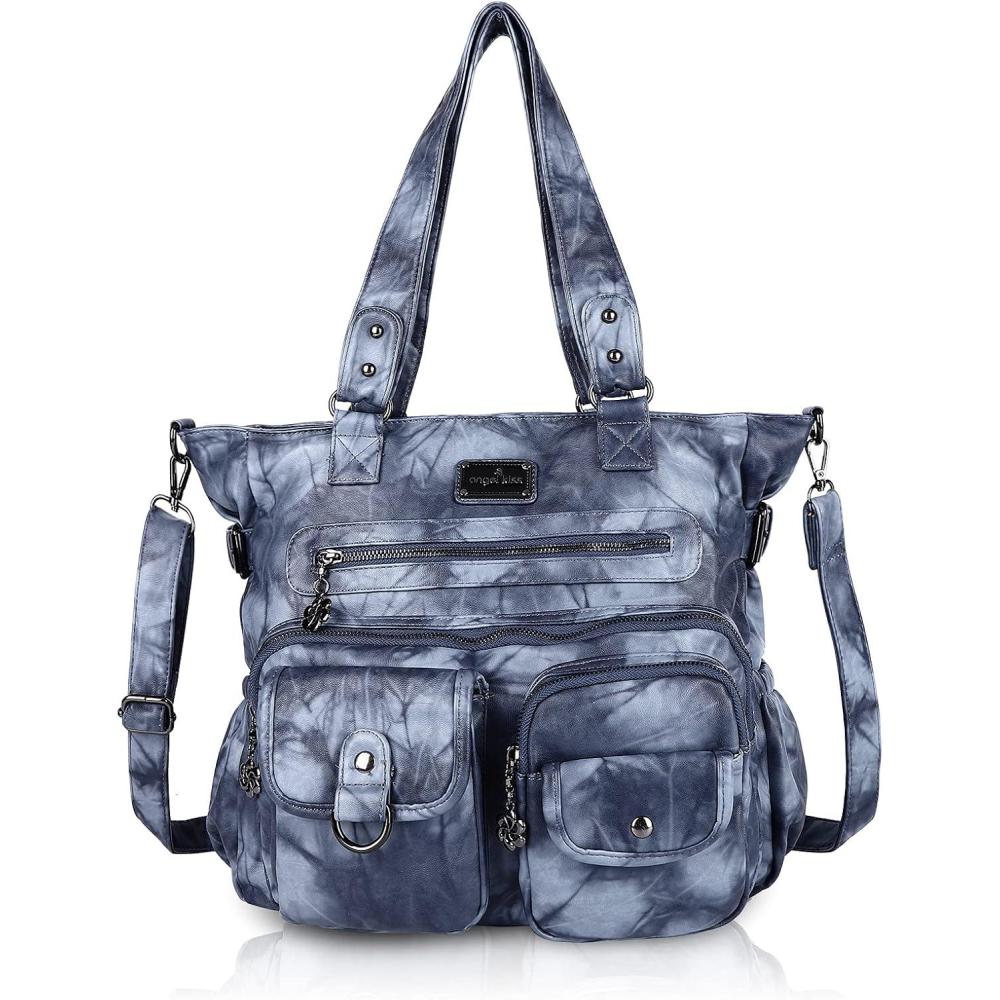 imageAngel Kiss Large Purses for Women Soft PU Leather Hobo Bag for Women Shoulder BagsBlue160500