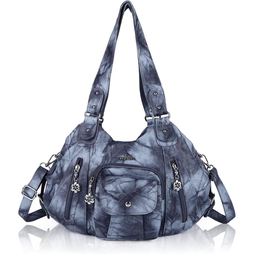 imageAngel Kiss Purses and Handbags for Women Large Tote Bag Soft PU Leather MultiPocket Hobo Shoulder Bags