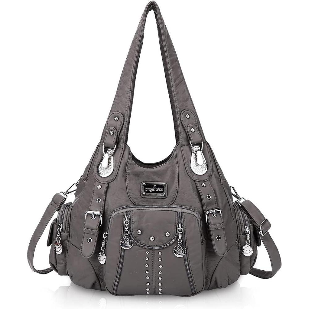 imageAngel Kiss Purses for Women Soft PU Leather Large Hobo Bags for Women Shoulder Bag158130greyus