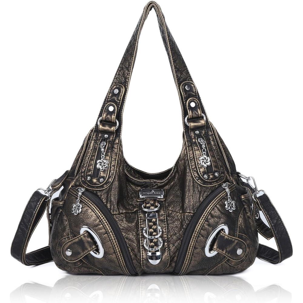 imageAngelkiss Hobo Purses and handbags for Women Satchel Handbag Women Purses Large Daily Shoulder Bags801bronze