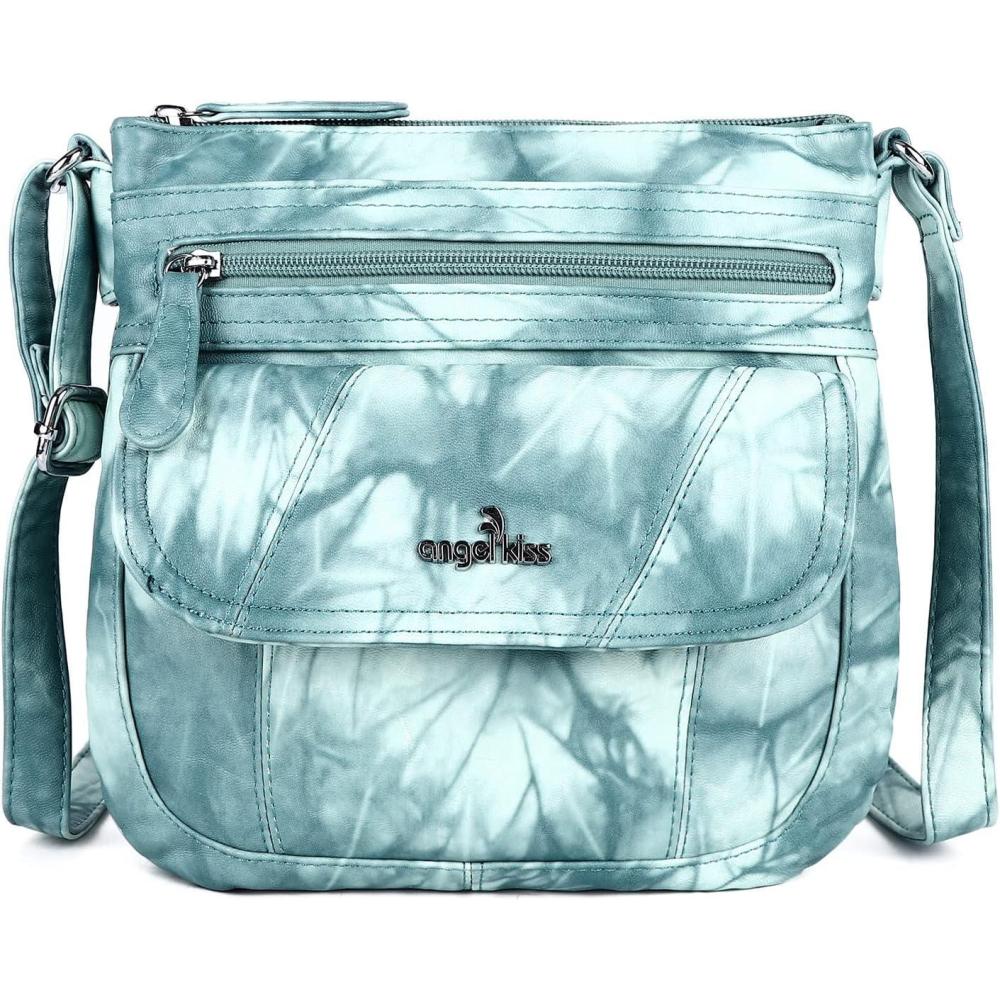 imageAngelkiss Small Womens Crossbody Bag Leather Shoulder Purse for Women Hobo Bag with Adjustable Shoulder Strap10green