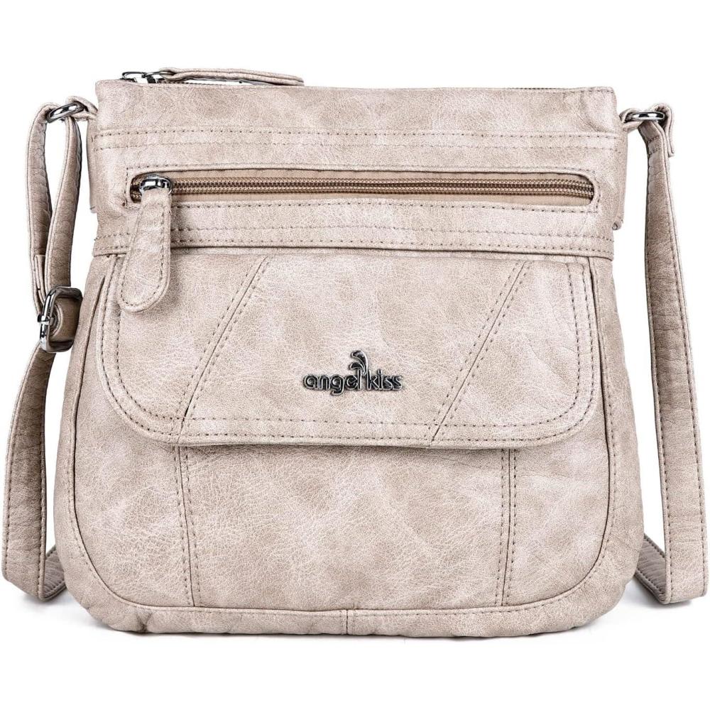 imageAngelkiss Small Womens Crossbody Bag Leather Shoulder Purse for Women Hobo Bag with Adjustable Shoulder Strap29stone