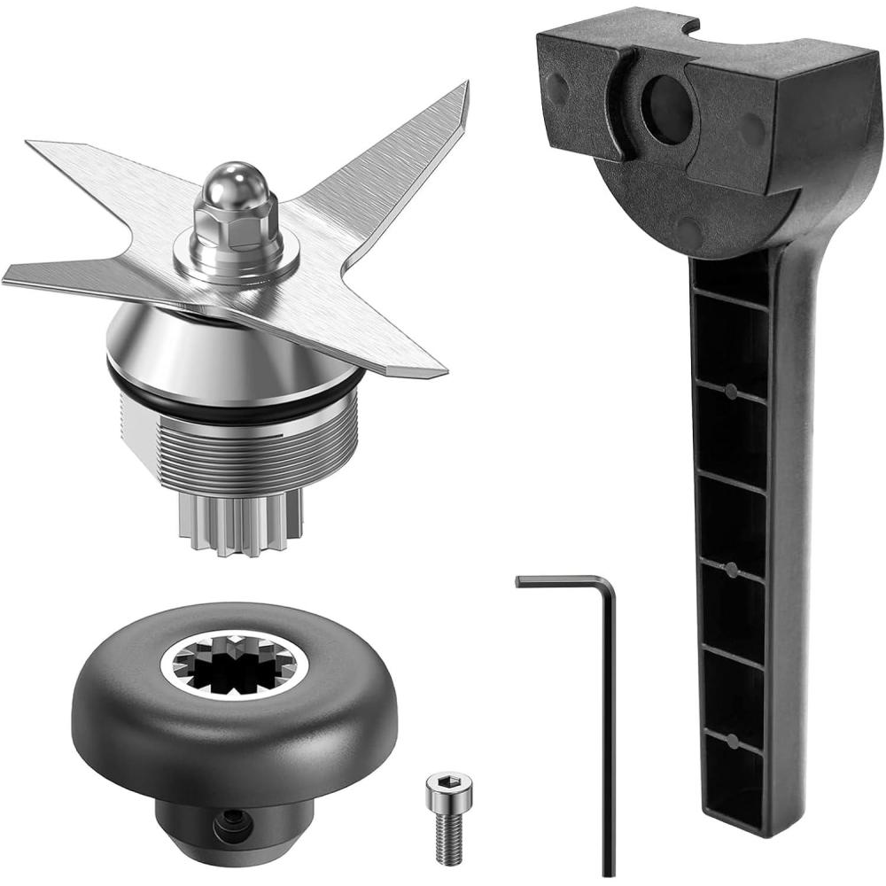imageBlade Replacement Parts Kit Compatible with Vitamix Blender Wet Blade Replacement Assembly with Wrench and Drive Socket Replacement for Vitamix 64oz and 32oz Container