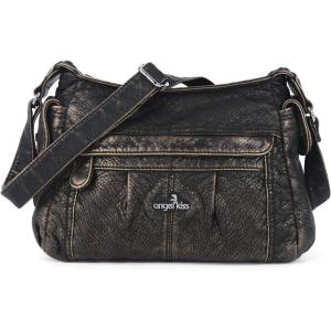 Angel Kiss Crossbody Bags for Women, Ladies Shoulder Handbags and Purses Medium Faux Leather Pocketbooks(1bronze)