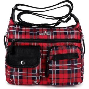 Angel Kiss Crossbody Bags for Women, Ladies Shoulder Handbags and Purses Medium Faux Leather Pocketbooks(1red/Black)