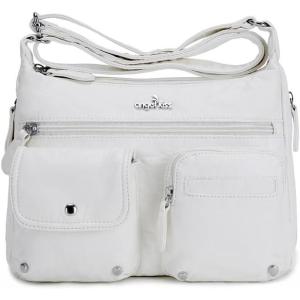 Angel Kiss Crossbody Bags for Women, Ladies Shoulder Handbags and Purses Medium Faux Leather Pocketbooks(1white)