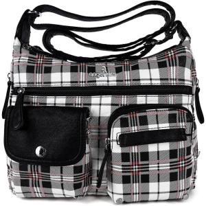 Angel Kiss Crossbody Bags for Women, Ladies Shoulder Handbags and Purses Medium Faux Leather Pocketbooks(1white/Black)