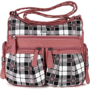 Angel Kiss Crossbody Bags for Women, Ladies Shoulder Handbags and Purses Medium Faux Leather Pocketbooks(21white/Pink)