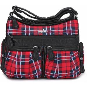 Angel Kiss Crossbody Bags for Women, Ladies Shoulder Handbags and Purses Medium Faux Leather Pocketbooks(23red/Black)