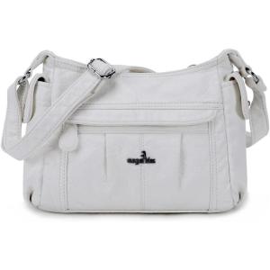 Angel Kiss Crossbody Bags for Women, Ladies Shoulder Handbags and Purses Medium Faux Leather Pocketbooks(25white)