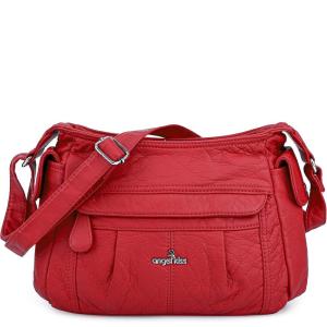 Angel Kiss Crossbody Bags for Women, Ladies Shoulder Handbags and Purses Medium Faux Leather Pocketbooks(Red-1)