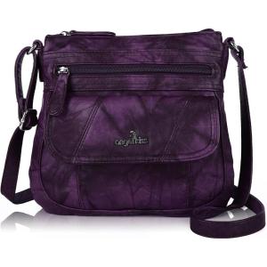 Angel Kiss Crossbody Bags for Women PU Leather Shoulder Handbag Ladies Purses and Handbag with adjustable Strap(5#purple)