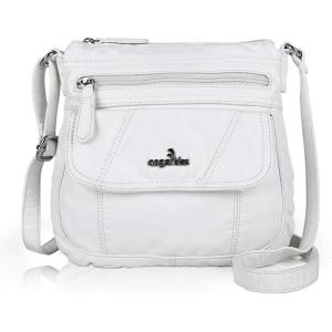 Angel Kiss Crossbody Bags for Women PU Leather Shoulder Handbag Ladies Purses and Handbag with adjustable Strap(87#white)