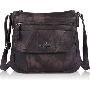 Angel Kiss Crossbody Bags for Women PU Leather Shoulder Handbag Ladies Purses and Handbag with adjustable Strap(Coffee)