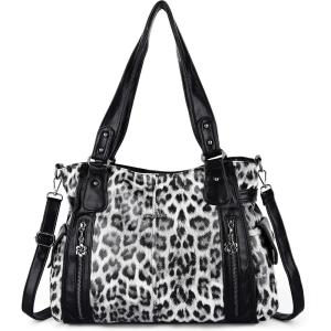 Angel Kiss Handbags for Womens Top-Handle Hobo Purse Roomy Casual Shoulder Bags PU Tote Satchel Purse for Women(1black-black)