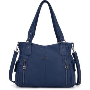 Angel Kiss Handbags for Womens Top-Handle Hobo Purse Roomy Casual Shoulder Bags PU Tote Satchel Purse for Women(Blue)