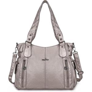 Angel Kiss Handbags for Womens Top-Handle Hobo Purse Roomy Casual Shoulder Bags PU Tote Satchel Purse for Women(Clax)