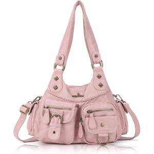 Angel Kiss Hobo Bags for Women Shoulder Bag Shoulder Purses and Handbags Vegan Leather Hobo Handbags Crossbody Bags(6pink)