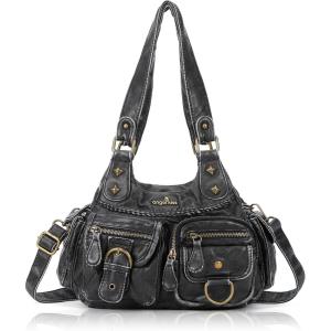 Angel Kiss Hobo Bags for Women Shoulder Bag Shoulder Purses and Handbags Vegan Leather Hobo Handbags Crossbody Bags(Black)