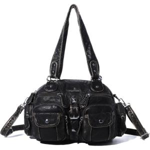 Angel Kiss Hobo Crossbody Purses for Women Shoulder Bag Multipocket Soft Hobo Purses Removable Strap Leather Handbags(145bronze)
