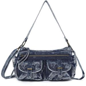 Angel Kiss Hobo Purses for Women Crossbody Shoulder Bag Ladies Multi Pocket Handbags with Adjustable Shoulder Strap(Denim Blue)