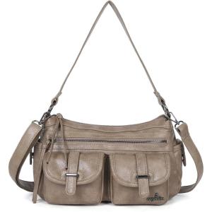 Angel Kiss Hobo Purses for Women Crossbody Shoulder Bag Ladies Multi Pocket Handbags with Adjustable Shoulder Strap(Khaki)
