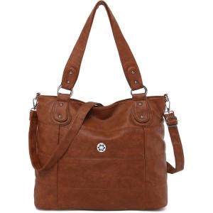 Angel Kiss Hobo Purses for Women Multi-Color Striped Lattice Cross Body Shoulder Purse Bag Tote Handbag(Brown)