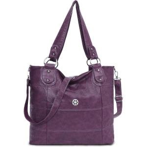 Angel Kiss Hobo Purses for Women Multi-Color Striped Lattice Cross Body Shoulder Purse Bag Tote Handbag(Purple)