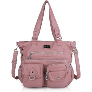 Angel Kiss Large Purses for Women Soft PU Leather Hobo Bag for Women Shoulder Bags(158#pink)